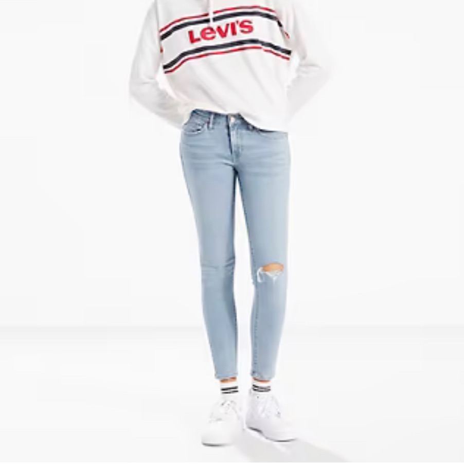 Levis 711 Skinny Ankle Hypersoft Distressed Jeans  Brand New With Tags